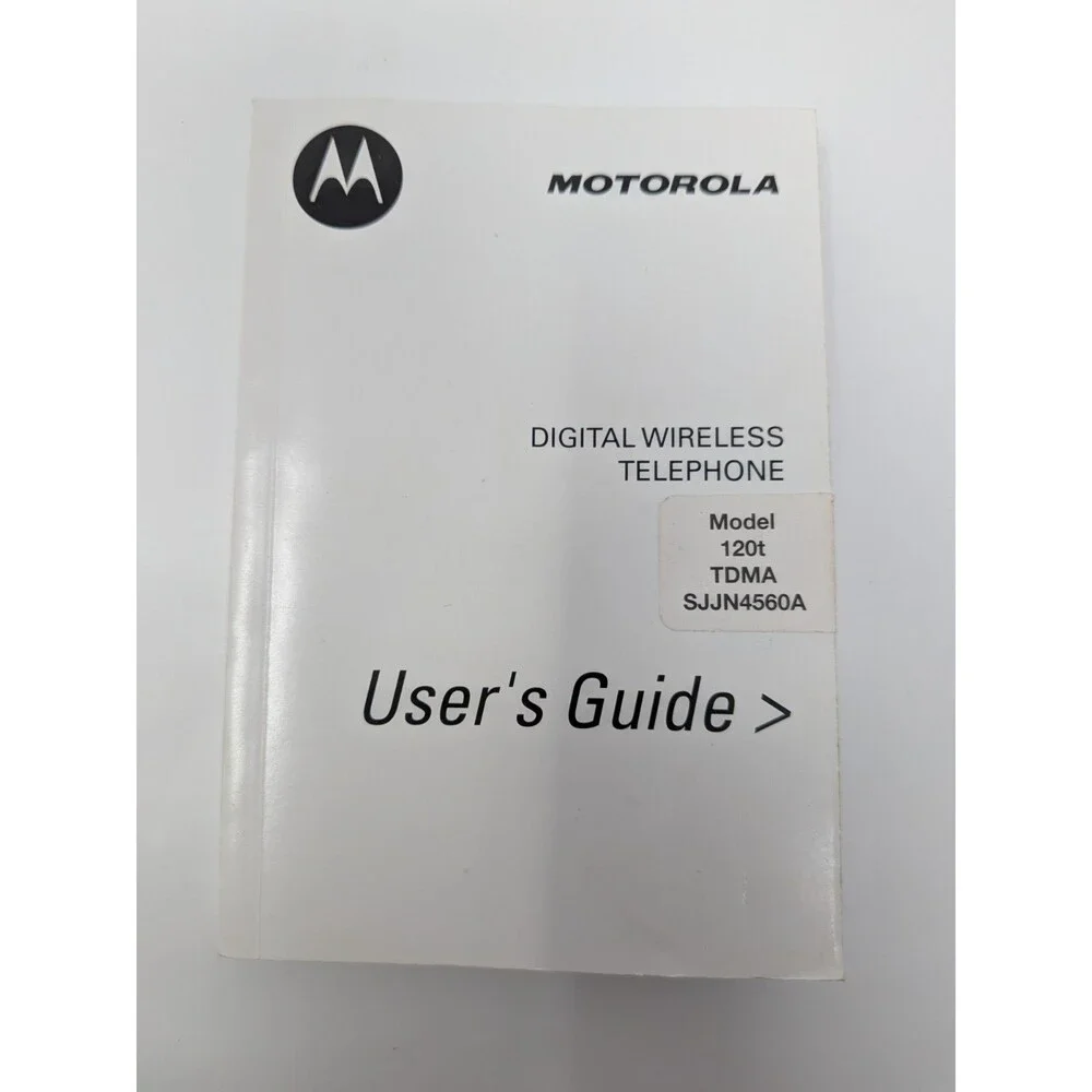 Motorola 120t TDMA Vintage Cell Phone w/ Charger, 2 Batteries & Manual